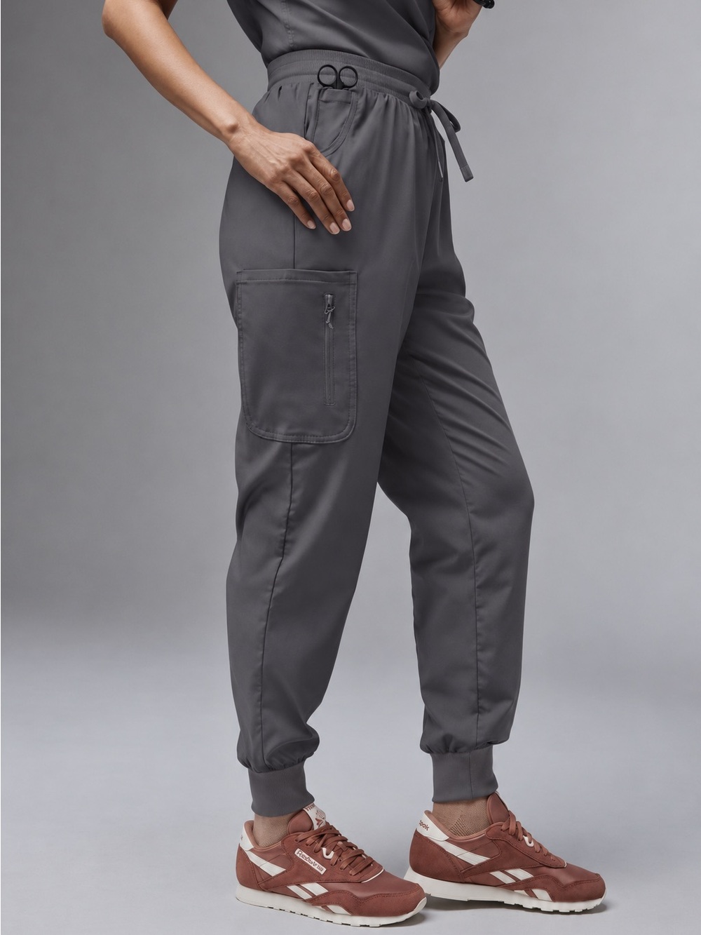 Reebok Women's Tech Comfort Jogger Scrub Pants 3XL Blackened Pearl Grey NWT